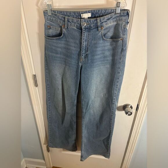 H&M Light Blue wide leg Relaxed Jeans size 12 EUC - Picture 1 of 3
